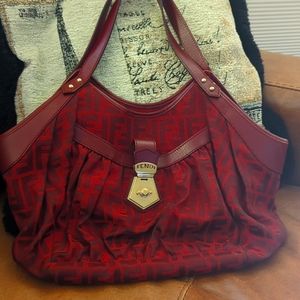Lovely Authentic Maroon Fendi Handbag